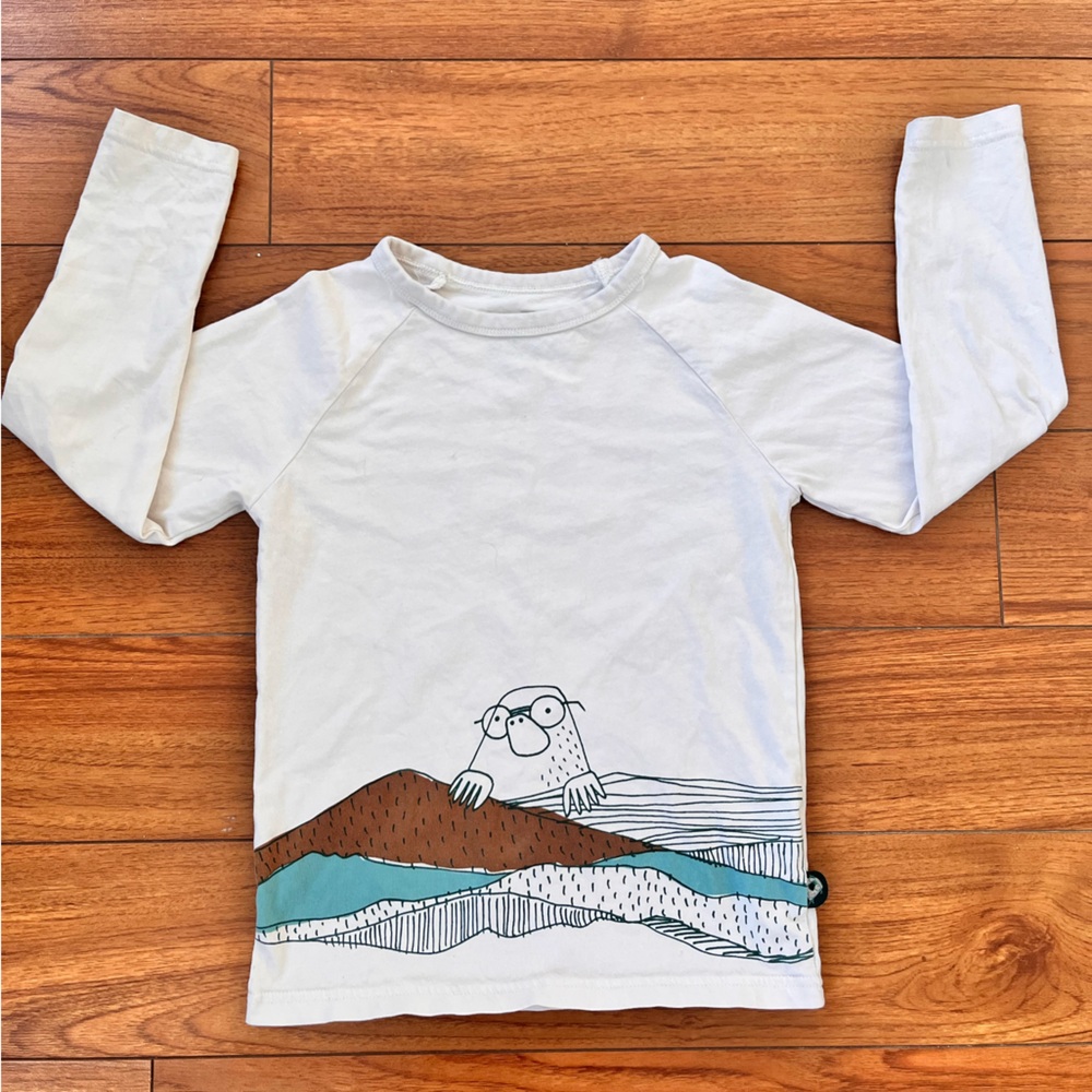 Souris Mini Fun Kids White Graphic Long Sleeve Shirt 6YO. Neutral Gender